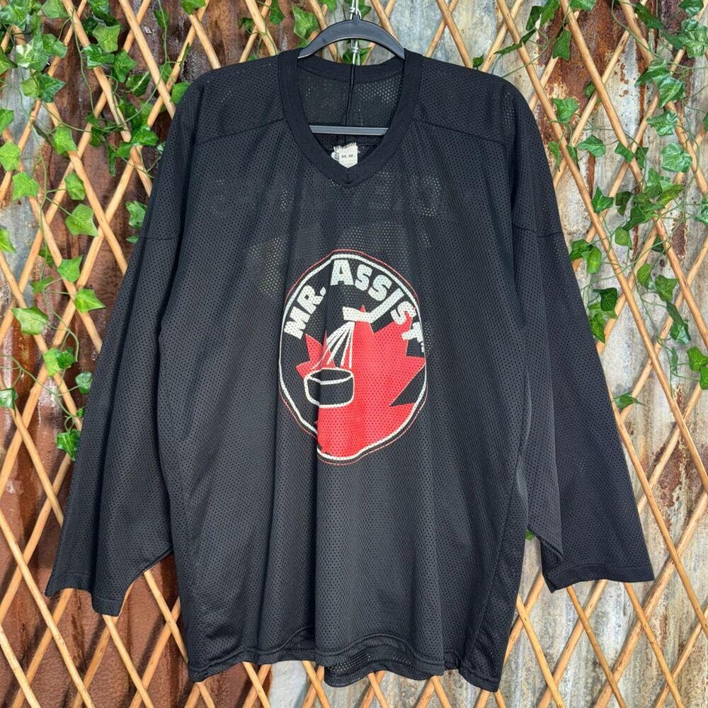 Vintage y2k mr assist hockey jersey 1990s canada 97 mesh LS